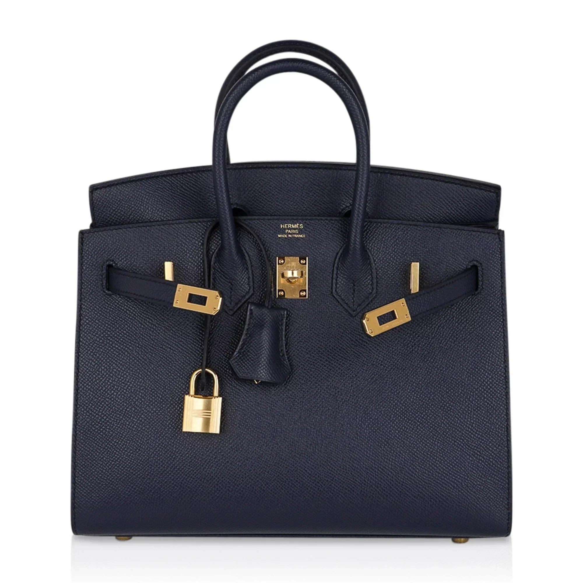 Birkin 25 Sellier Bag Bleu Indigo Gold Hardware Epsom Leather New w/Box