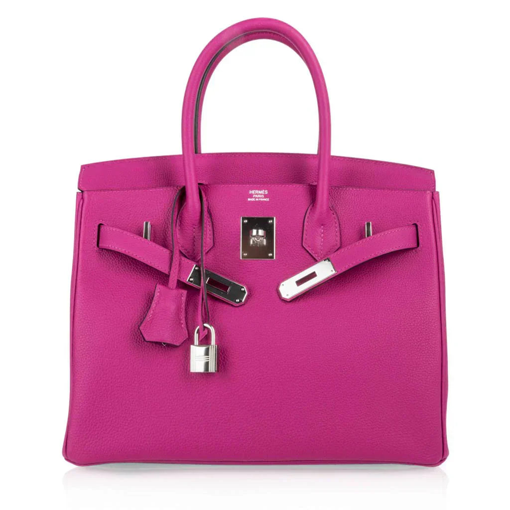 Birkin 30 Bag Rose Pourpre Pink Togo Palladium