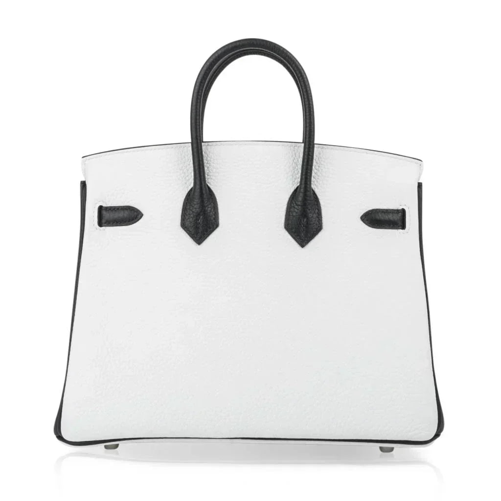 Birkin HSS 25 Bag White w/ Black Brushed Palladium Hardware