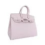 Birkin 25 Bag Sellier Mauve Pale Epsom Leather with Palladium Hardware