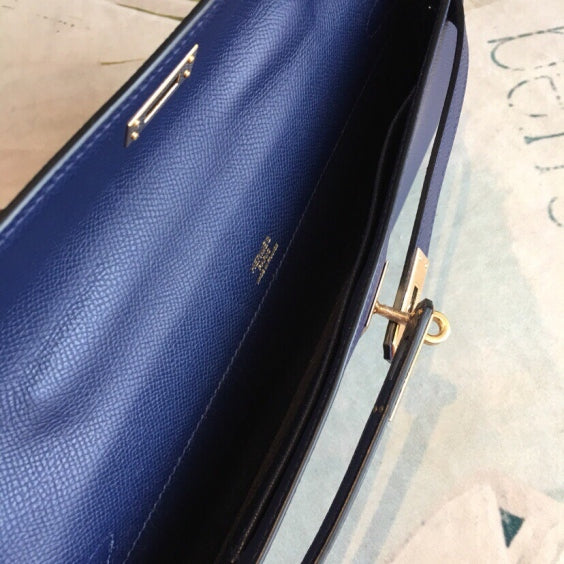 In Stock! Kelly Cut 31 Clutch – Royal Blue Epsom Leather, Premium Craftsmanship, Chic Evening Bag