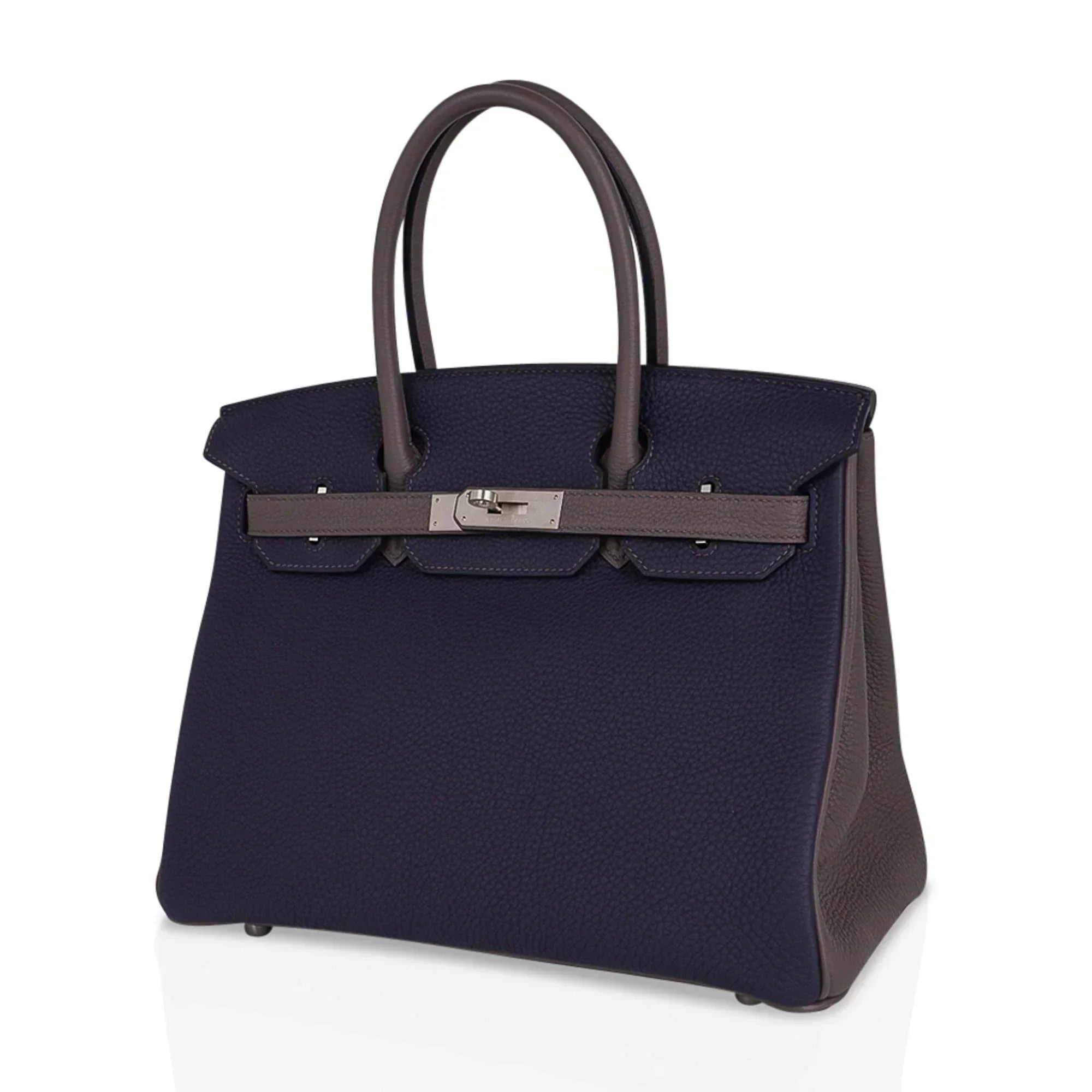 Special Order HSS Birkin 30 Bag Blue Nuit & Etain Togo Leather with Brushed Palladium Hardware