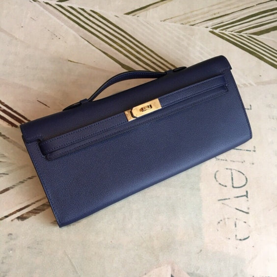 In Stock! Kelly Cut 31 Clutch – Royal Blue Epsom Leather, Premium Craftsmanship, Chic Evening Bag