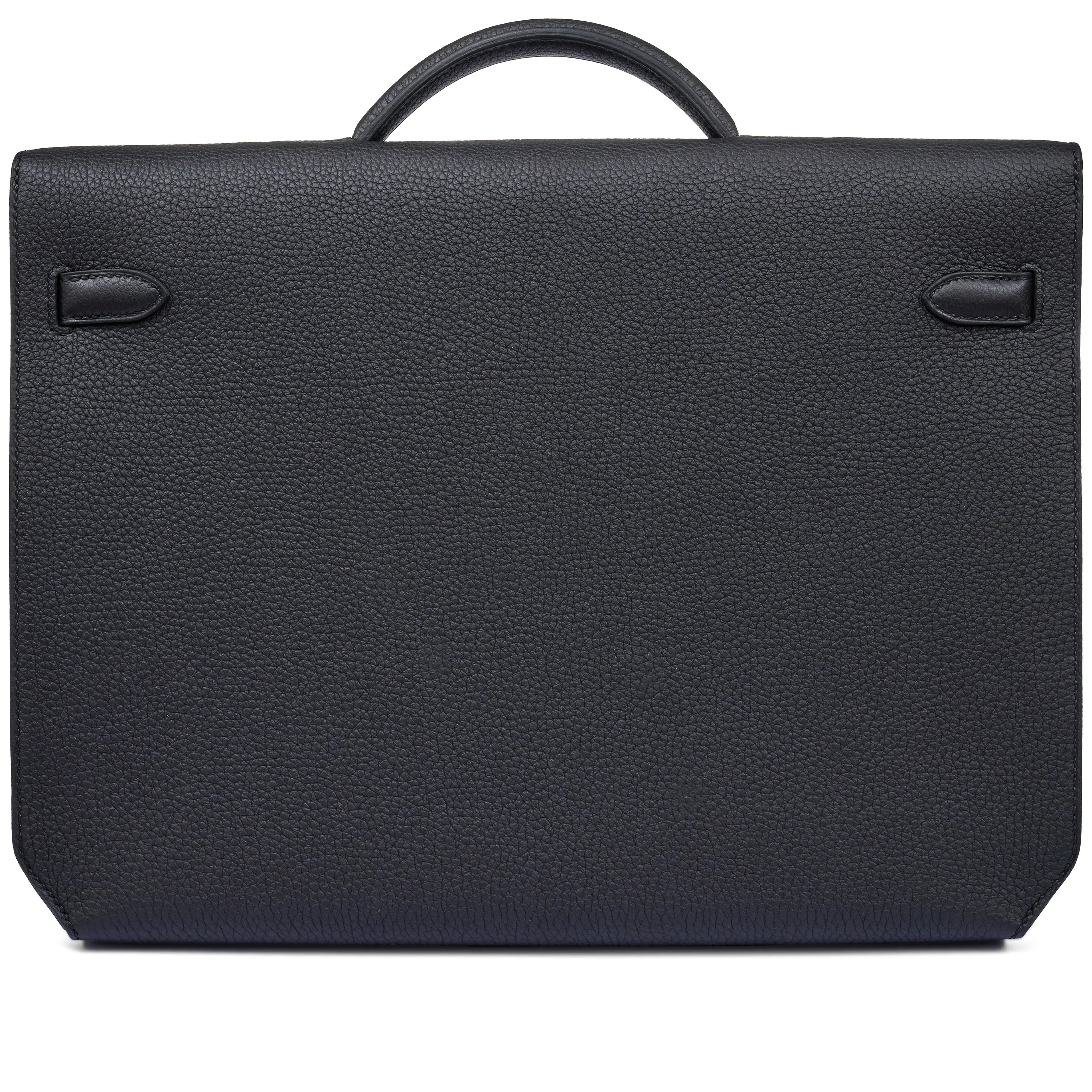 Kelly Black Togo 36 Briefcase Palladium Hardware FR trendy frosted leather casual bag