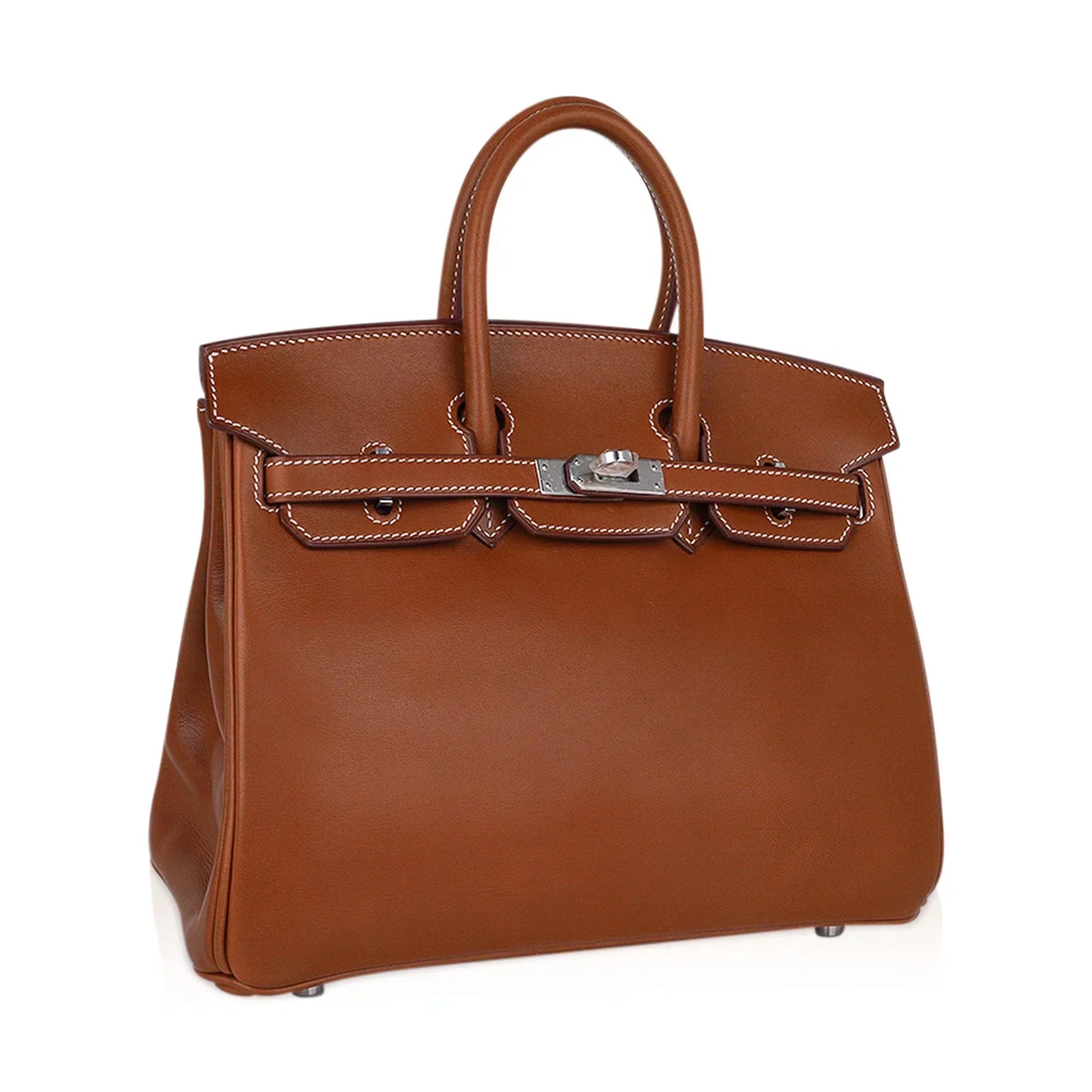 Limited Edition Birkin 25 Fauve Barenia Leather Bag Palladium Hardware