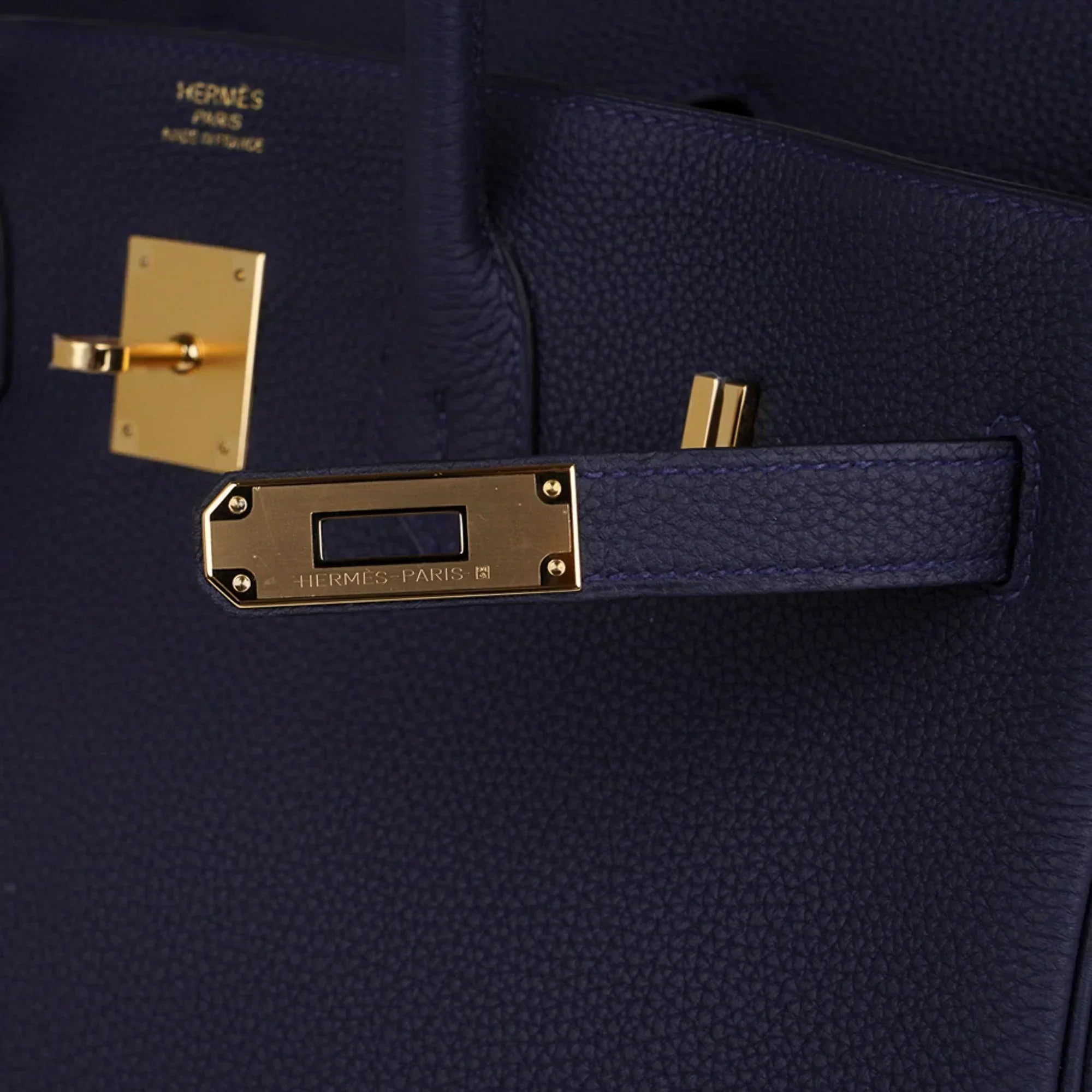 Birkin 35 Bag Blue Nuit Gold Hardware Togo Leather