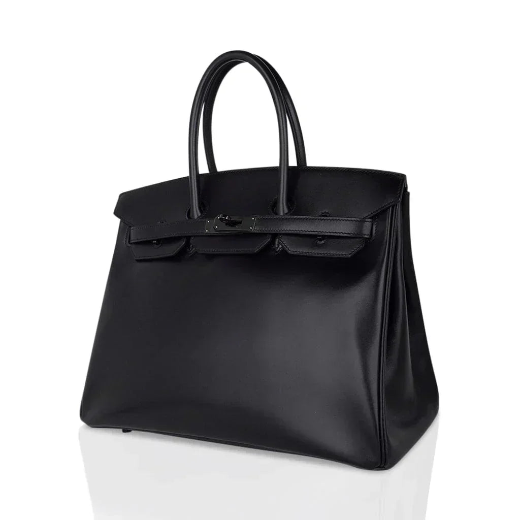 Birkin 35 Bag So Black Box Leather Limited Edition Very Rare